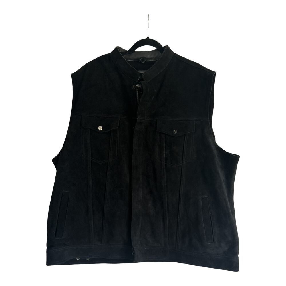 Crank & Stroker Billy Club Sueded Leather Vest, size 4XL